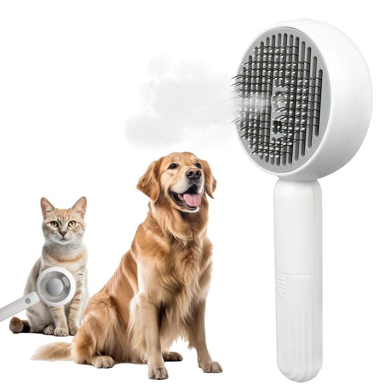 Pet Steam Brush, 3-in-1 Grooming Comb for Cats & Dogs Water Spray Shedding Brush for Long and Short Haired Pets Comb