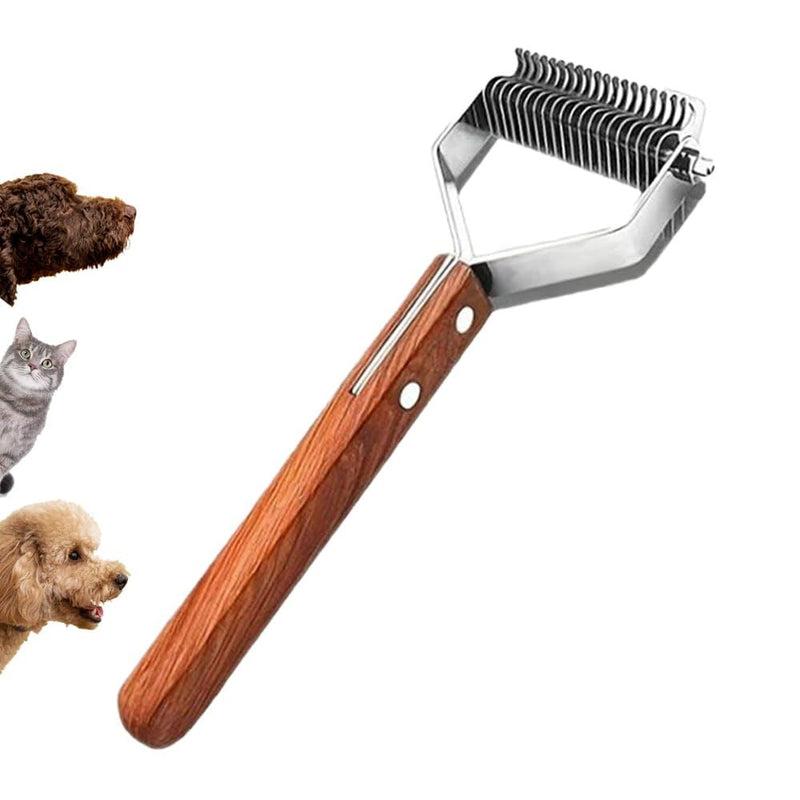 Wooden Cat and Dog Comb - Double Sided Detangling Brush for Pets, Removes Knots and Dead Hair - PawsPlanet Australia