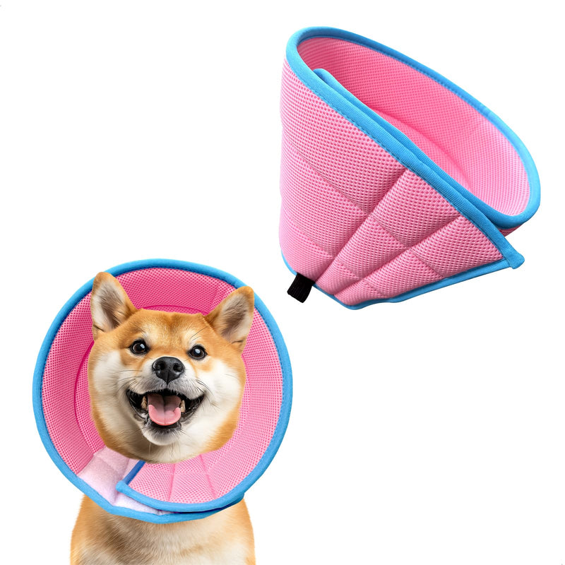 Dog Collar Anti-Licking Protection Against Licking Bites Dogs After an Operation, Lightweight, Breathable for Dogs and Cats (Medium, Pink)