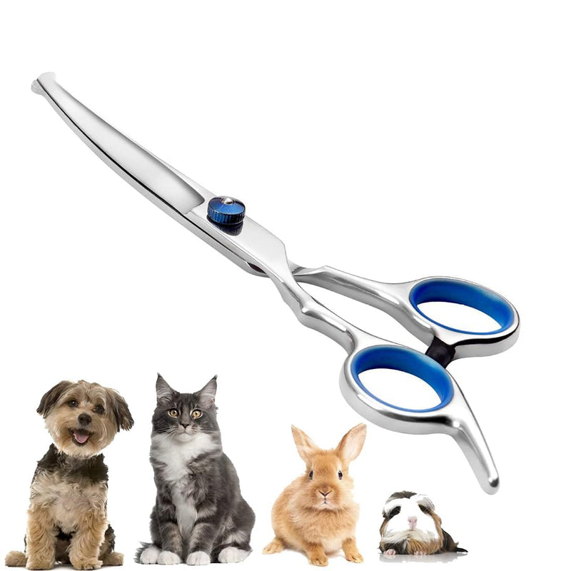 “6.5”Stainless Steel Pet Grooming Scissors Set – Safety Round Tip Curved & Up Curved Shears for Dog Cat Hair Trimming - PawsPlanet Australia