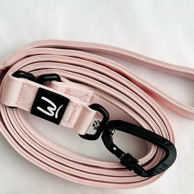 Tactical Dog Lead with Locking Carabiner Clip – Heavy Duty Nylon Dog Leash for Medium to Large Breeds – Soft Padded Handle – 160cm – Multiple Colors (Pink) Pink