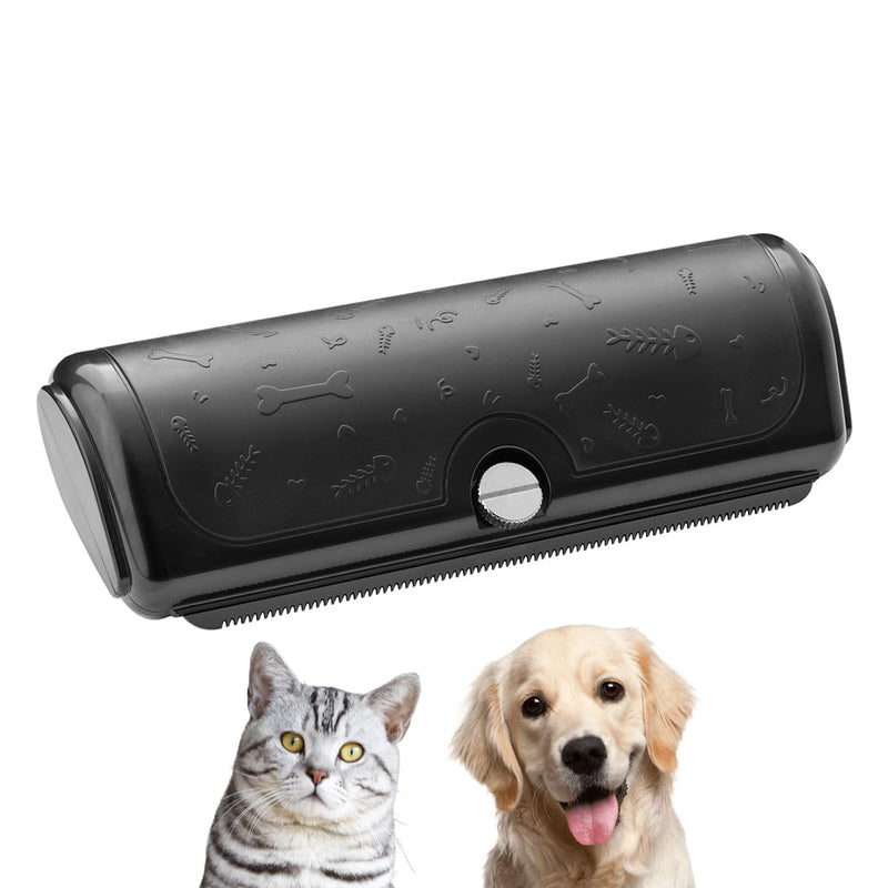 PetPog Deshedding Brush for Dogs & Cats, Wide Shallow Grooming Comb for Shedding Control, Stainless Steel Blade, Undercoat Grooming Tool for Short & Medium Coats, Non-Slip Easy-Hold Handle Black - PawsPlanet Australia