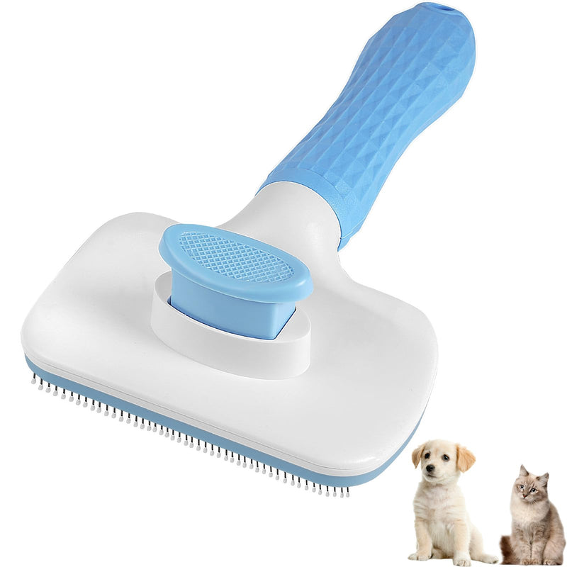 Self Cleaning Slicker Brush, Dog Cat Pet Grooming Shedding, Deshedding Brush and Dematting Tool, Easy to Remove Loose Undercoat, Knots, Mats, Tangles,and Flying Hair (Sky Blue) Sky Blue - PawsPlanet Australia