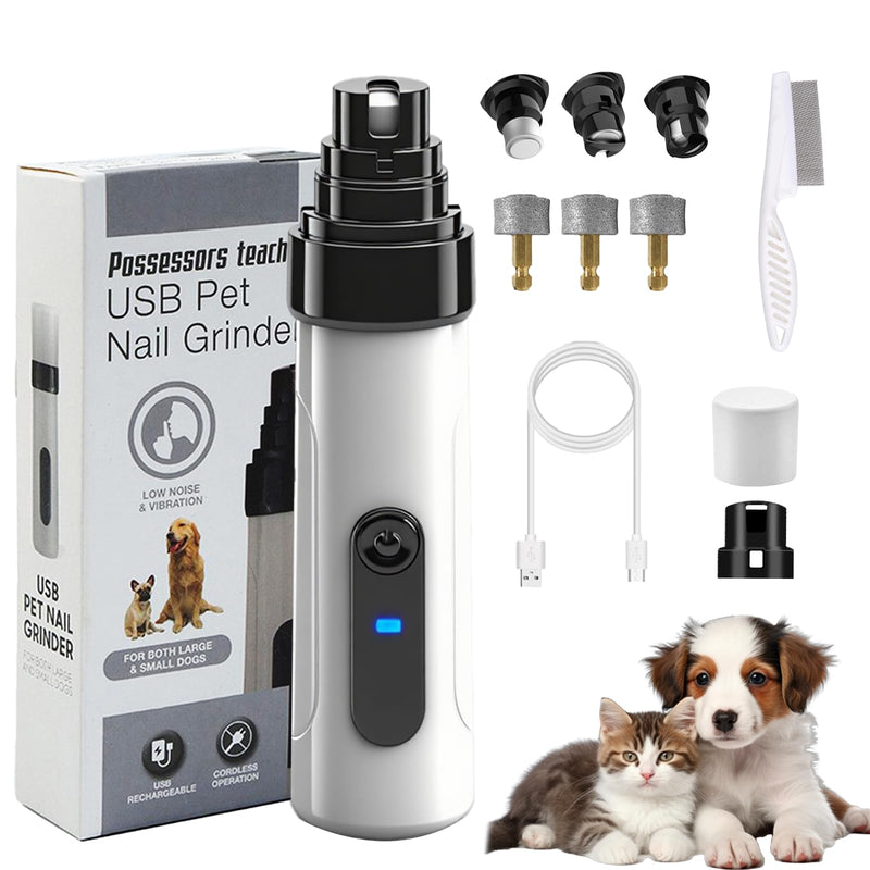 Silent Groom Pro Dog Nails, 2026 New Electric Dogs Nail Grinders, Pet Claw Grinder for Small Medium Large Dog Cat with 3 Replacement Grinding Heads