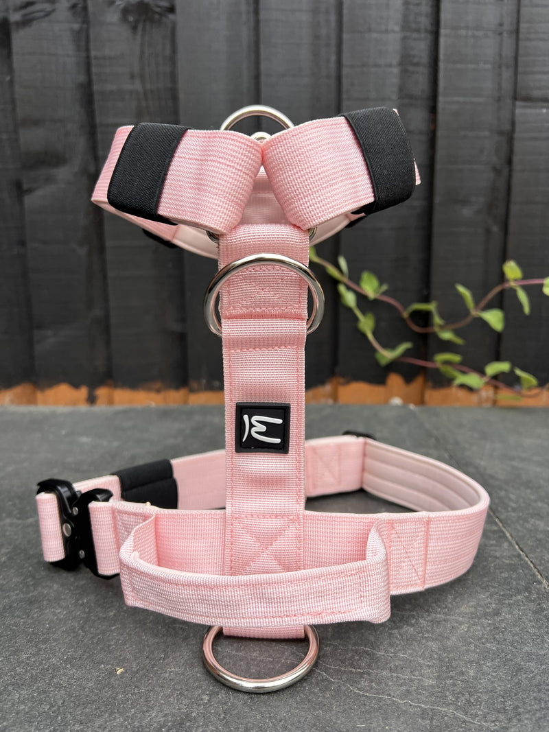 Tactical Harness – 3‑Way Adjustable Fit - Heavy Duty K9 Vest with & All‑Metal Hardware for Training & Outdoor Use (Pink Pastel, M) Pink Pastel - PawsPlanet Australia