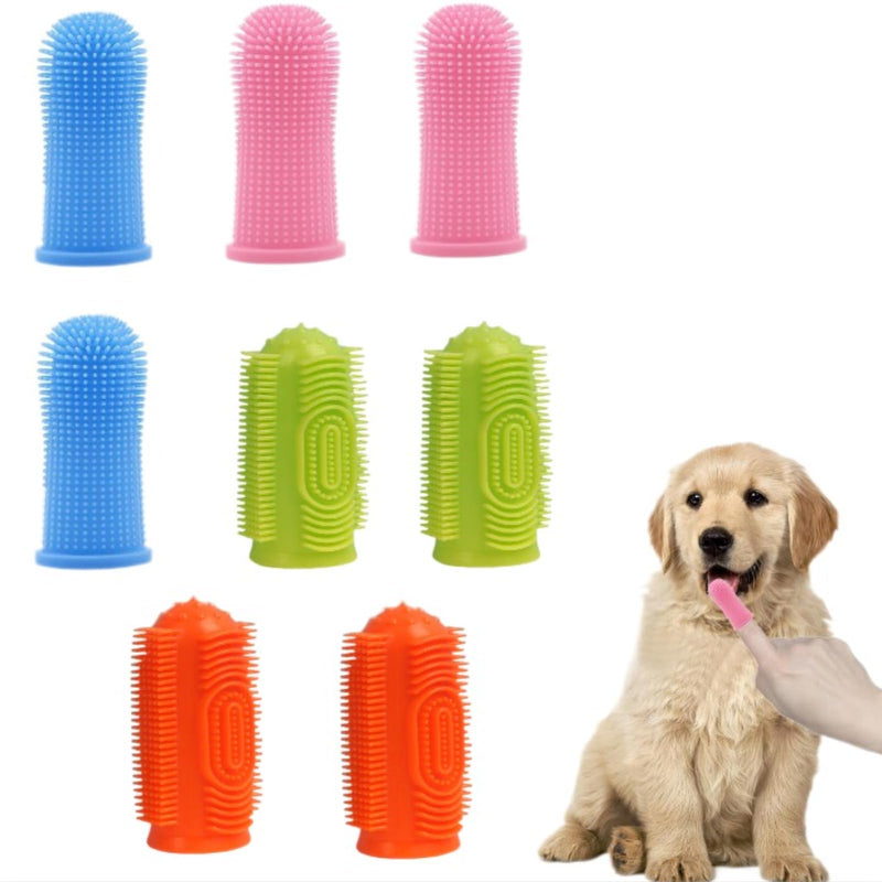 8pcs Finger Toothbrush, 360º Toothbrush Finger, Silicone Pet Teeth Cleaning Toothbrush Set Suitable for Dogs and Cats Dog Dental Plaque Dog Teeth Cleaning Care (Two Types)