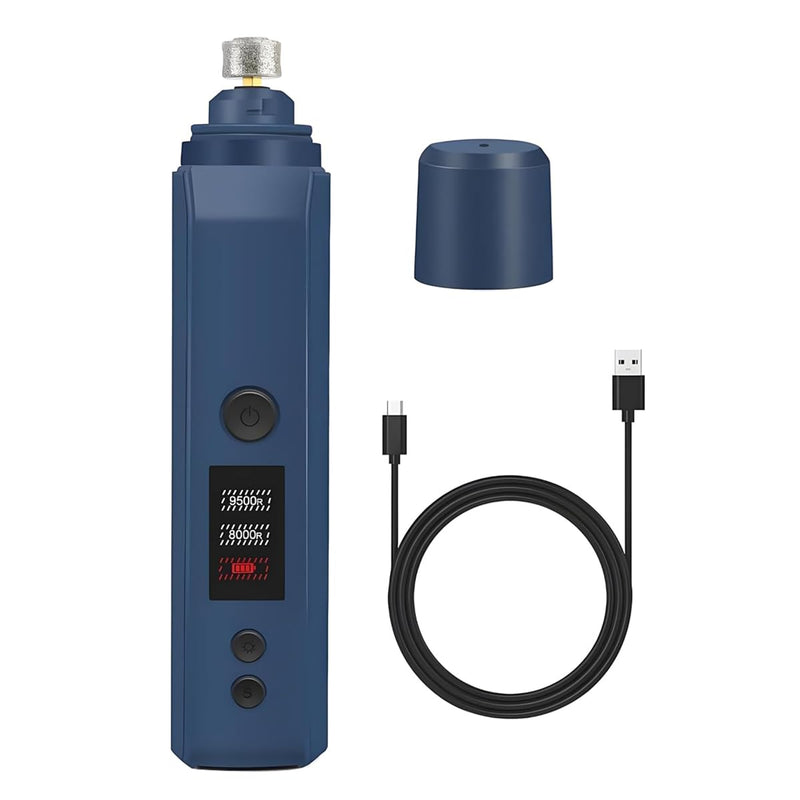 2-Speed Dog Grinder (8000/9000 rpm) – 45 dB Quiet, Lighting, USB Rechargeable for Small & Medium Dogs