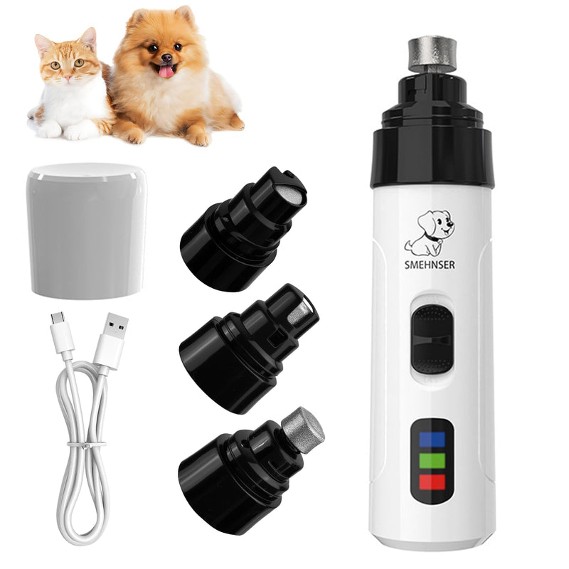 Quiet Dog Nail Grinder Upgraded, Silent Groom Pro Kit Electric Pet Trimmer, 2 Speeds Quiet Diamond Bit Nails Clippers File Trimmer,USB Rechargeable Claw Grinders for Dogs, Cat,Puppy