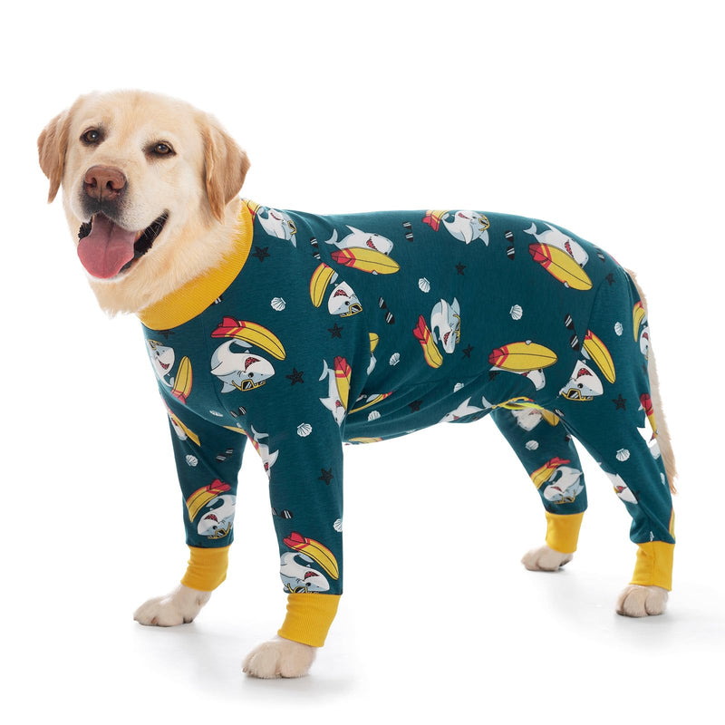 Dog Recovery Suit for After Surgery Female/Male Post-Operative Dogs Onesie Post Spay Neuter Dog Bodysuit After Surgery Dogs Surgical Suit Abdominal Wounds Protector Cone E-Collar Alternative 3XL Shark