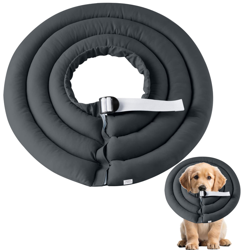 Soft Recovery Dog Cone Collar, Waterproof Adjustable Protective Elizabethan Collar Neck Donut for Medium Dogs After Surgery, Spay or Neuter, Stops Licking Biting Scratching Wounds, Pet Cat Puppy, Grey