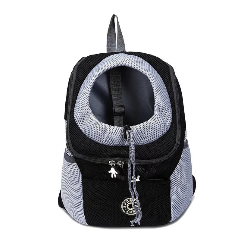 Dog Carrier Backpack Pet Travel Bag Puppy Pet Front Pack with Breathable Head-Out Design and Waterproof Bottom Airline Approved for Outdoor Hiking Travel (Black, M) Black