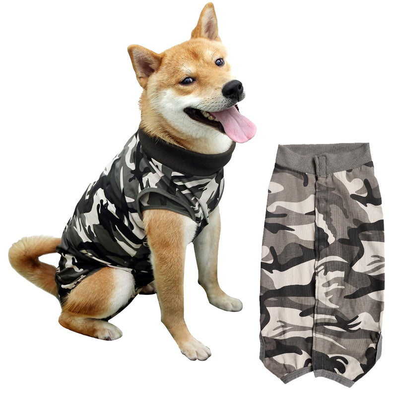 Dog Recovery Suit for Surgery, Dog Vest after Surgery Female, Cone Collar Alternative, Breathable Spay Suit with Camouflage Design for Medium Dogs Prevent Licking, L