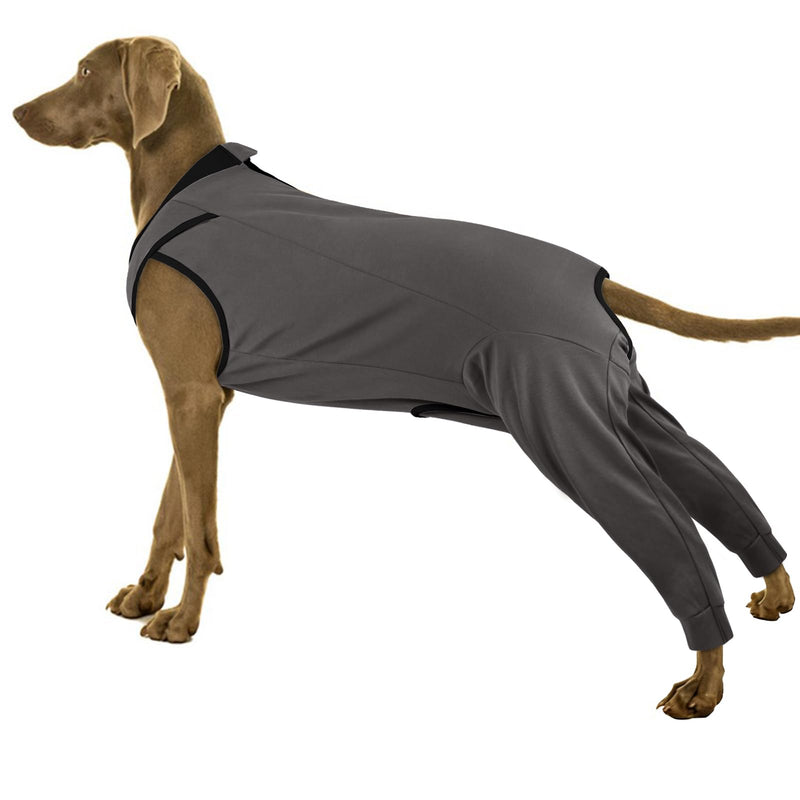 PUMYPOREITY Dog Surgery Recovery Suit with Legs, Dog Castration Recovery Suit Male Anti Licking Protection Sleeve Prevent Licking Stitches(Grey, 3XL) Grey