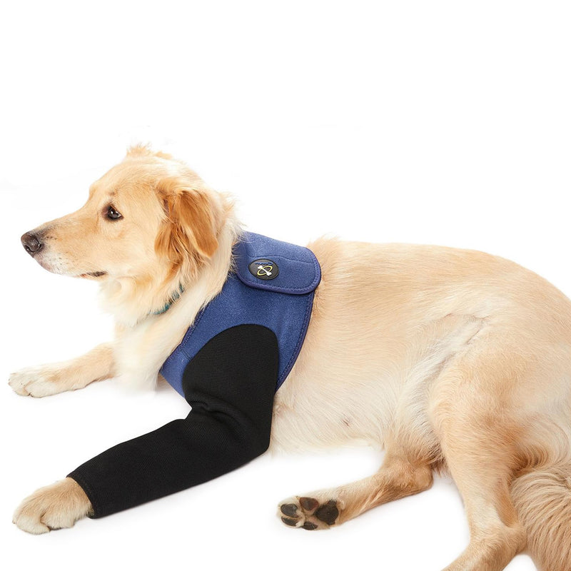 COODEO Dog Recovery Suit, Cone Collar Alternative, Abrasion Resistant Dog Recovery Sleeve, Washable 2.5mm Thick and Waterproof, Pet Wounds Prevent Licking, Bite, Keep Dry (Blue, 2XL) Blue