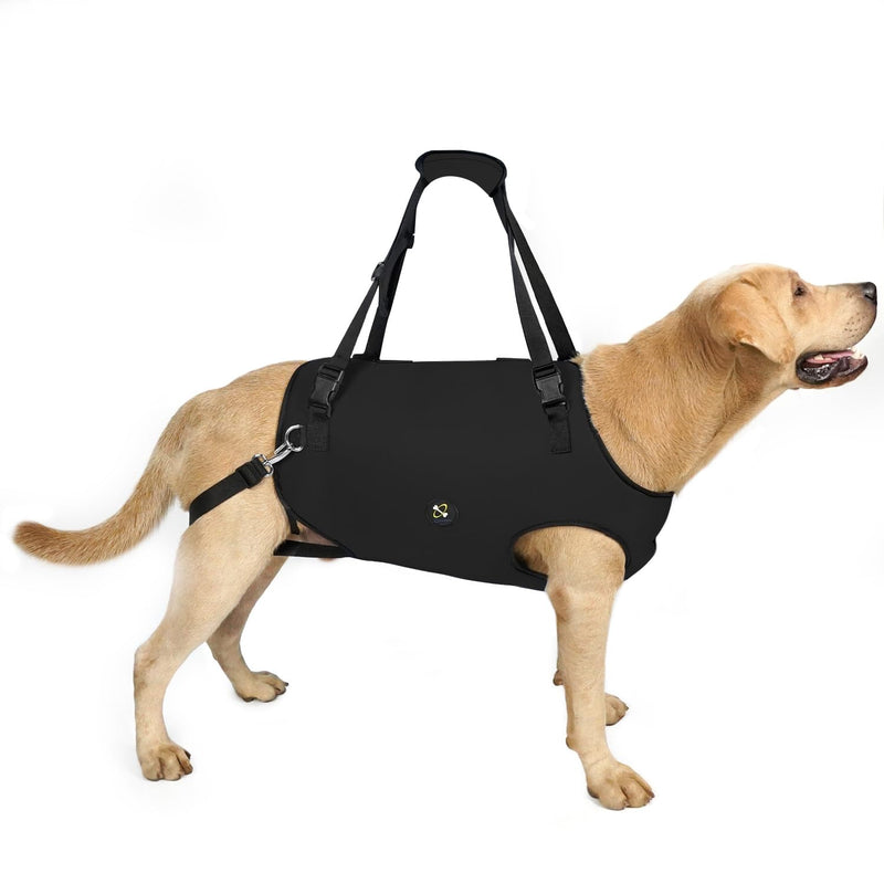 COODEO Dog Sling: Support & Rehabilitation Harness, Adjustable, Padded and Breathable, for Older, Disabled Dogs with Joint Problems or Stability Loss (Black, XL) Black