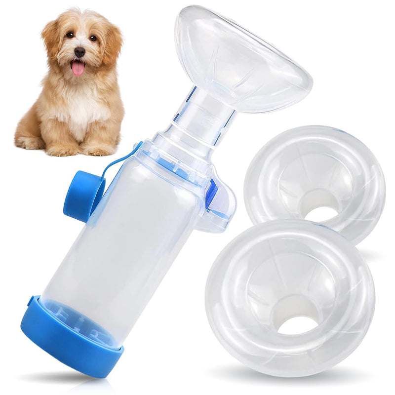 Pet Inhaler with 2 Masks for Cats and Dogs | Aerosol Chamber with Breathing Indicator | MDI Compatible | Soft Silicone Masks | Portable Respiratory Aid