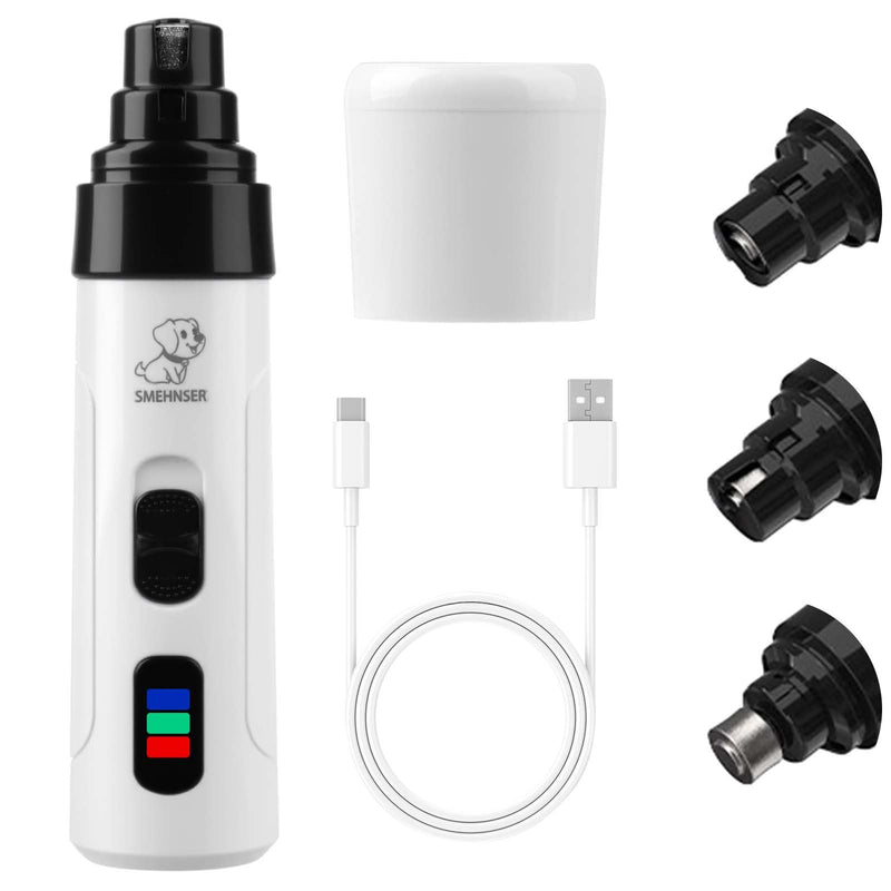 Silent Dog Nail Grinder Cordless Electric Pet Nail Trimmer USB Rechargeable Dog Claw Grinders Low Noise Diamond Bit Nails Clippers File Trimmer for Dogs & Cat