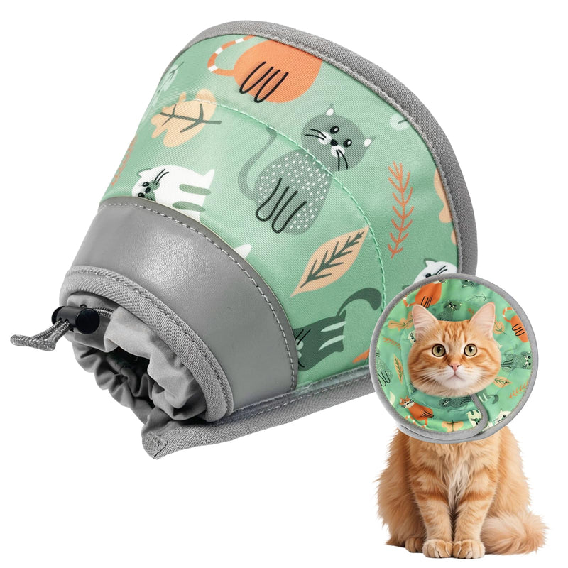 Cat Cone, Soft, Adjustable Elizabethan Collar, Stop Licking After Surgery, Pet Recovery Collar, Suitable for Kittens, Small Dogs, and Puppies (Grey, M) (Mint Green, S) Mint Green