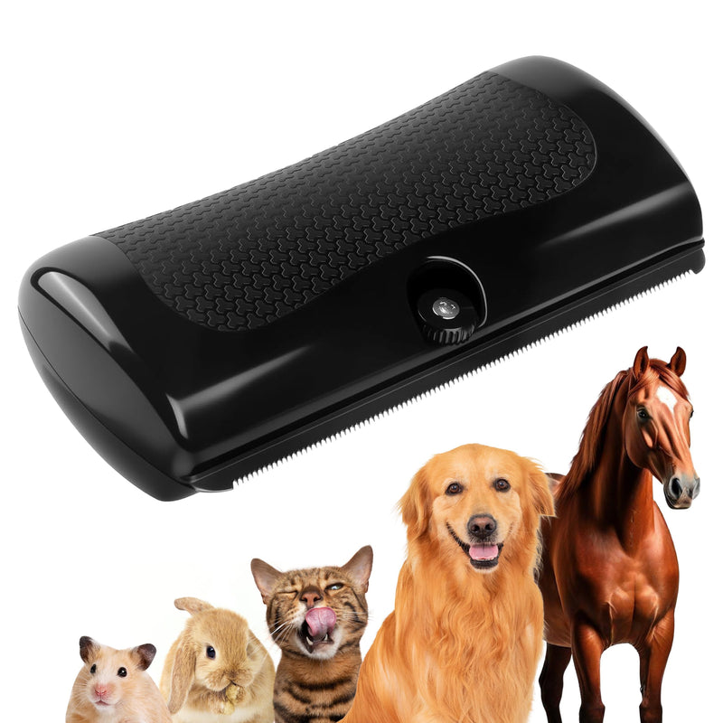Deshedding Brush & Pet Hair Remover Comb for Cats, Dogs, Rabbits, Horses, Hamsters, Pet Grooming Tool with Stainless Steel Blade & Non-Slip Handle - PawsPlanet Australia