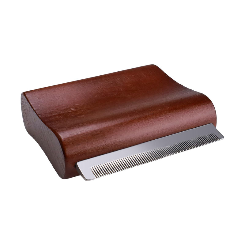 Wooden Dog Brush for Shedding, Deshedding Grooming Tool for Dogs Cats & Horses, Comb Removes Loose Dirt for Pets (Brown, S) Brown