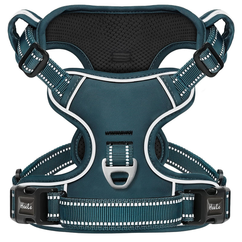 HEELE Dog Harness for Medium Dogs No Pull Dog Vest Harness with Soft Padded Handle Reflective for Outdoor Training, Blackish Green, M - PawsPlanet Australia