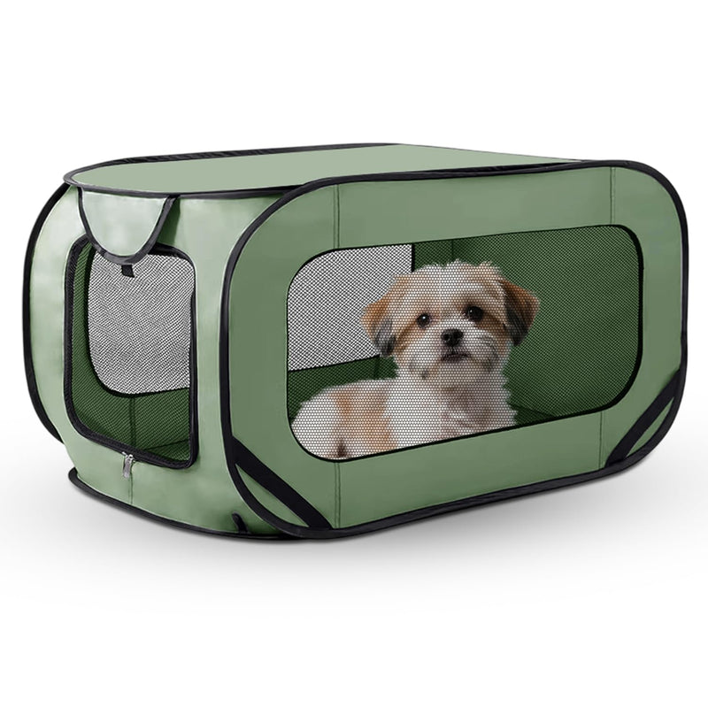Foldable Dog Transport Box, 94 x 53 x 53 cm, Foldable Cat Transport Boxes, Sturdy Transport Box for Cats and Dogs up to 25 kg, Car Pet Transport Box for On the Go and Home (Green) - PawsPlanet Australia