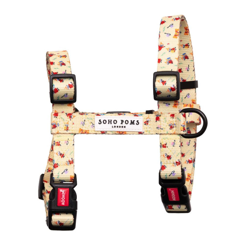 Soho Poms Moomins Medium Dog H Harness | Yellow Sunrise | Adjustable Dog Walking Harness with Locking Clip & Strong Hardware, Secure Comfortable Fit for Medium Dogs & Puppies for Everyday Walks M - PawsPlanet Australia