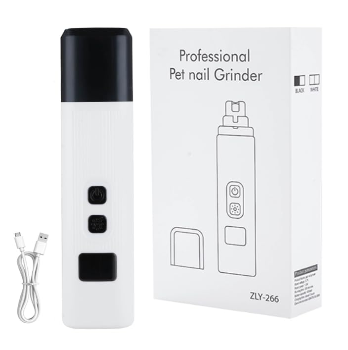Dog Nail Grinders Quiet Electric Dog Nail Trimmer & Rechargeable Dog Nails Clippers Pet Nail Grinder and Dog Nail File for Cats Small Medium Large Breed Dogs Dog Paw Trimmer with LED
