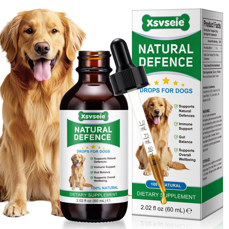 Antibiotics for Dogs, Dog Antibiotics, Natural Antibiotics for Dogs Immune Drops Help Supports Allergies, Itching, Coughs, Skin, Bacon Flavor (1 Pack) 1 Pack