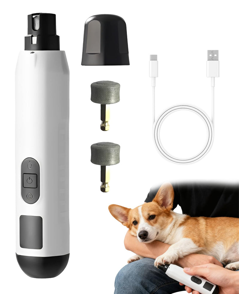 5 Speed Dog Nail Grinders, USB Charging Low Noise Pet Nail Grinder for Dogs Claw with Led Light Replaceable Grinding Head - PawsPlanet Australia
