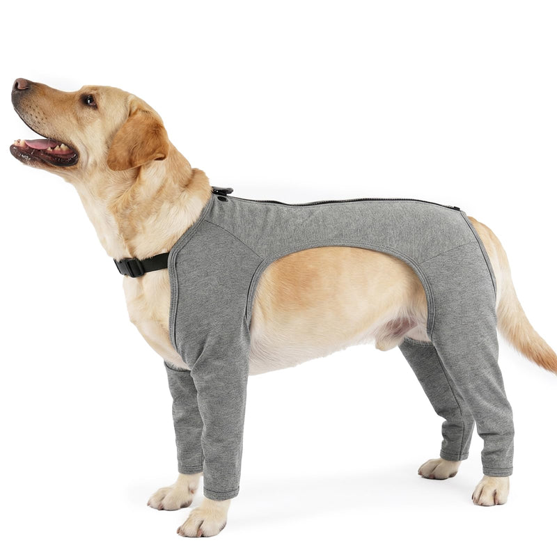 PUMYPOREITY Dog Onesie Surgery Recovery Suit, Dog Anti Lick Leggings Long Leg Vest Medical Pet Shirt after an Operation Non Restrictive on Movement(Grey, XL) Grey
