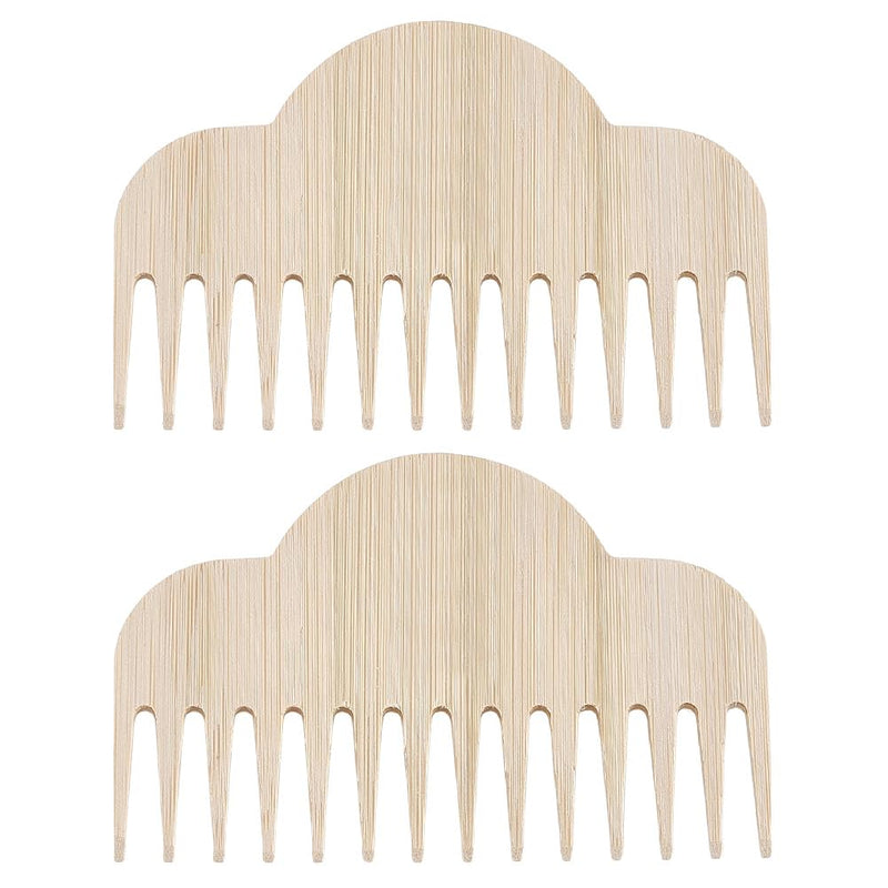 FREEBLOSS 2pcs Wooden Weaving Loom Comb Macrame Fringe Brush Pet Comb Macrame Brush Tool for Cotton Rope Open Knot Craft 3.9x2.5inch - PawsPlanet Australia