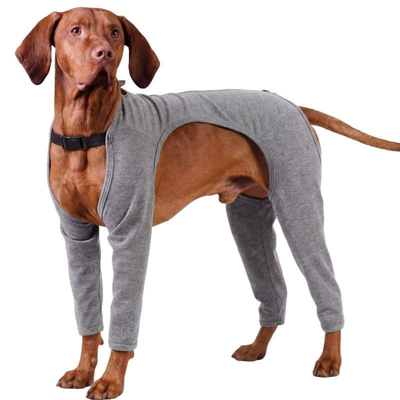 IECOii Dog Recovery Sleeve Back Leg Long Sleeves,Dog Leg Protector After Surgery,Dog Leg Cover Anti Licking Post Surgery Pants,Soft Dog Recovery Suit with Legs,Machine Washable Easy Wear,Grey,Size 3XL 3XL(Back Lenth:24.4") Grey