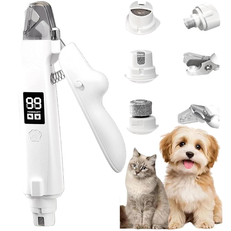 Dog Nails Clippers, 2 in 1 Dog Nail Grinders & Claw Clippers for Grooming with Light, Easy Nail Trimmer File, Safe Silent Pet Nail Grinder for Small, Medium, and Large Dogs & Cats A - PawsPlanet Australia