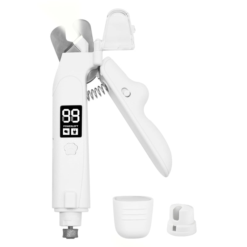 Dog Nails Clippers & Grinders - 2in1 with LED Lights and LCD Display Dog Nail File Cat Claw Trimmer with Safety Guard Rechargeable Electric Pet Nail Silent Grooming - PawsPlanet Australia