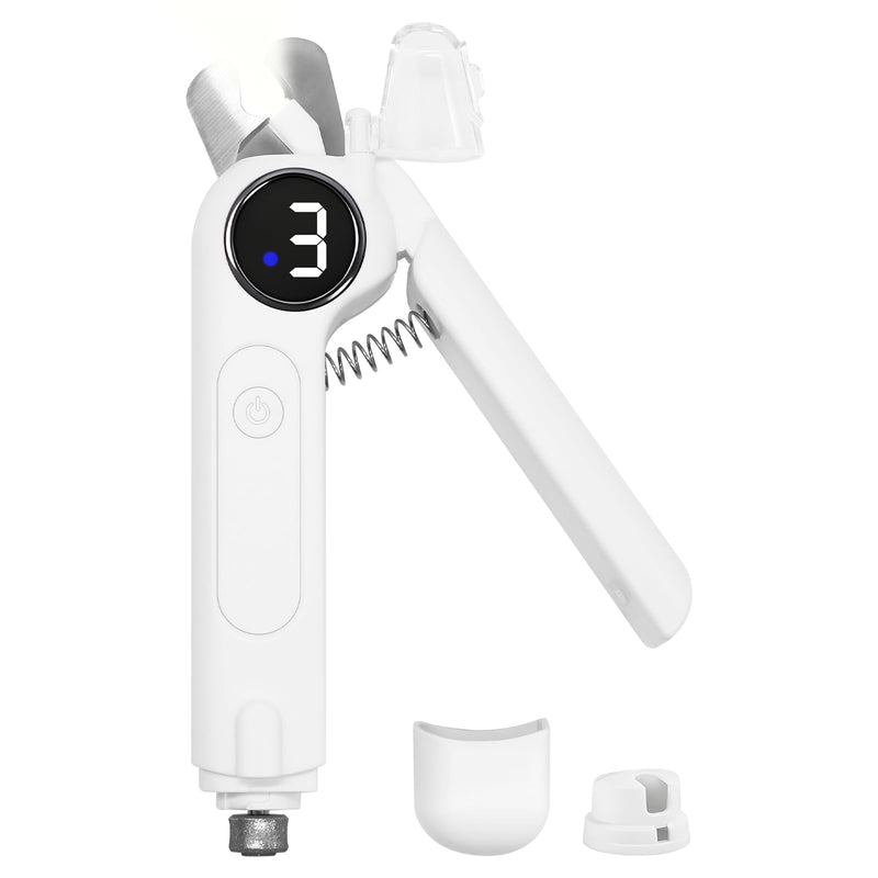 Dog Nails Clippers & Grinders - 2in1 with LCD Display and LED Lights Dog Nail File Cat Claw Trimmer with Safety Guard Electric Rechargeable Pet Nail Silent Grooming