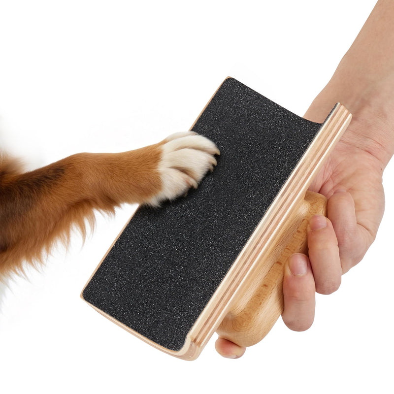 Handheld Dog Scratch Pad for Nail Grinding - Portable Dog Nail File with Curved Surface & 2 Replacement Sandpapers, Effective Grooming Tool for Dogs (M) M
