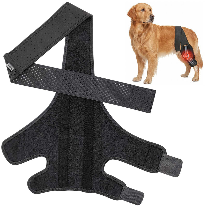 Dog Knee Brace for ACL with Side Stabilizers Dogs Surgery Recovery Adjustable Joint Hock Support Canine Leg Lick Sleeve Protects Wounds Brace Heals Prevents Injuries for Dogs（L） Black L