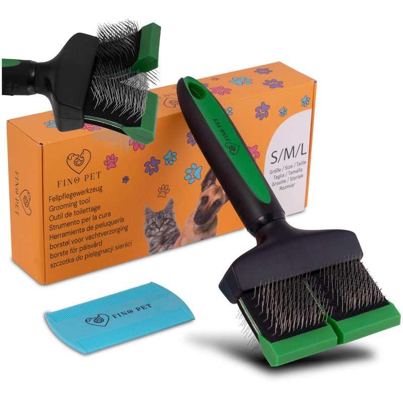 Slicker Brush Dog Slicker Brush for Long Hair, Poodle Brush - Efficient Dog Brush Undercoat - Ideal as a Poodle Brush - Cat Brush - Ideal for Doodle and Long Hair Dogs Including Dog Comb
