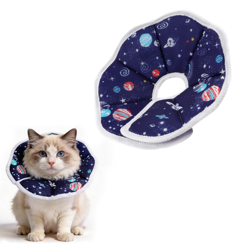 Cat Cone Collar Soft, Adjustable Cat Recovery Collar to Stop Licking Protective Cats Neck Cone After Surgery, Anti-Bite Lick Wound Healing Safety Cone for Small Animal Cats Kittens Puppies, S Blue