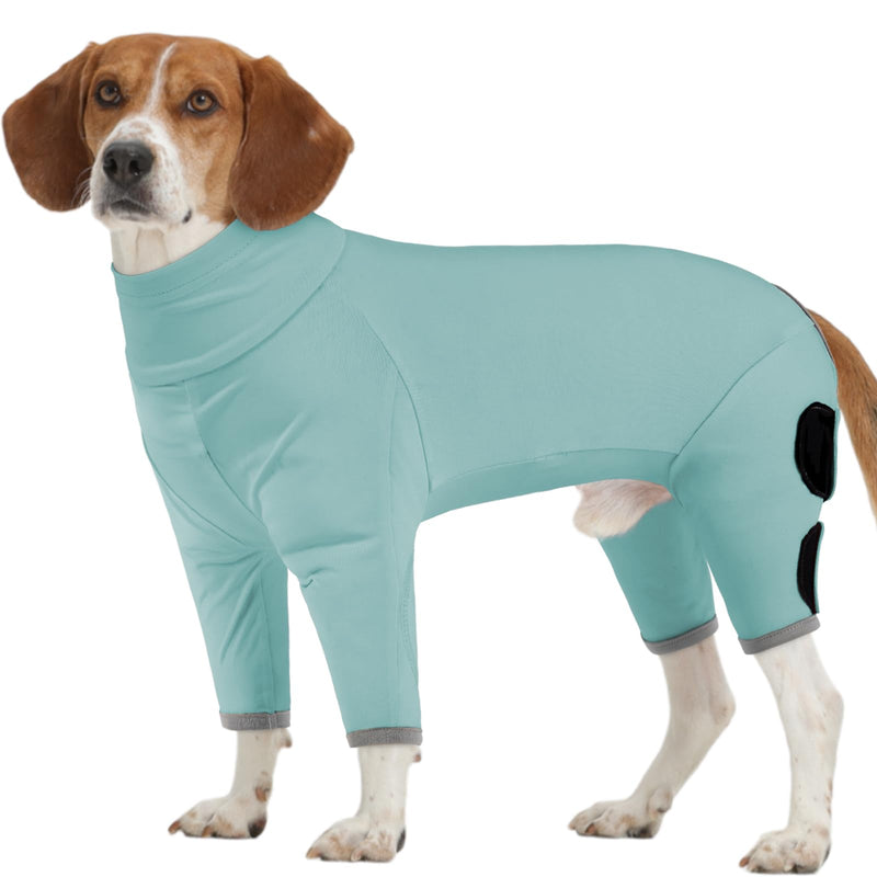 Postoperative Dog Suit, Non-Irritating Skin-Friendly Material, Anti-Licking Healing Protection, Adjustable Fit Pet Clothes, Green, L Large