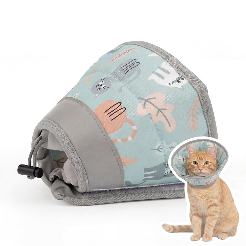 1 Pcs Soft Cat Cones to Stop Licking, cCat Cone Collar, Adjustable Cat Recovery Collars & ConesCat Soft Cone for Cats Kitten Small Dogs Puppies(Green, M)