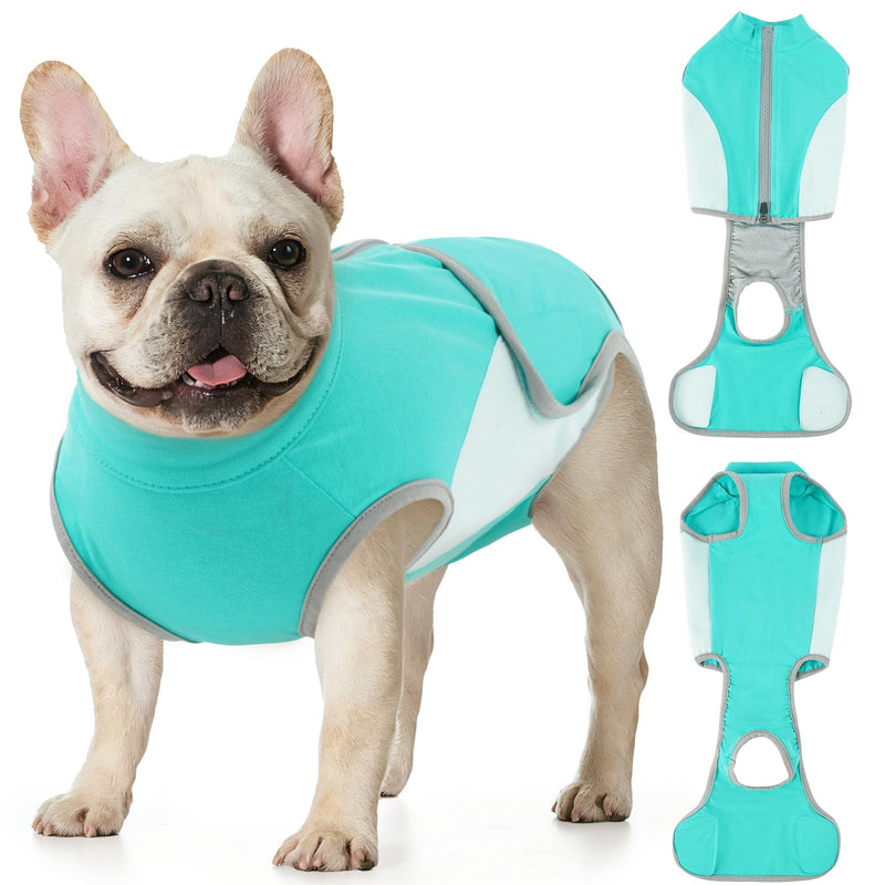 Dog Surgery Recovery Suit, Soft Breathable Dog Recovery Suit Female & Male, Dog Onesie After Surgery, Anti Licking Surgical Suit for French Bulldog Beagle Shiba Inu Green M
