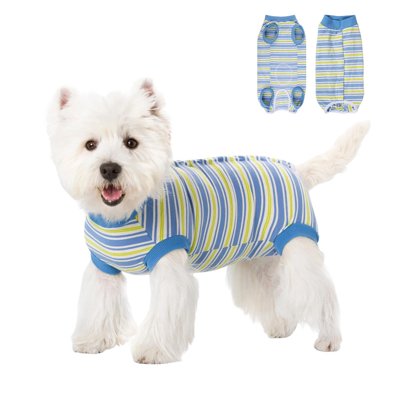 FEimaX Dog Surgery Recovery Suit, Puppy Surgical Bodysuit After Surgery for Female Male Dogs Recovery Suits Cone E-Collar Alternative Dog Onesie Pet Shirt for Small Medium Dogs Cats (L, Blue) L