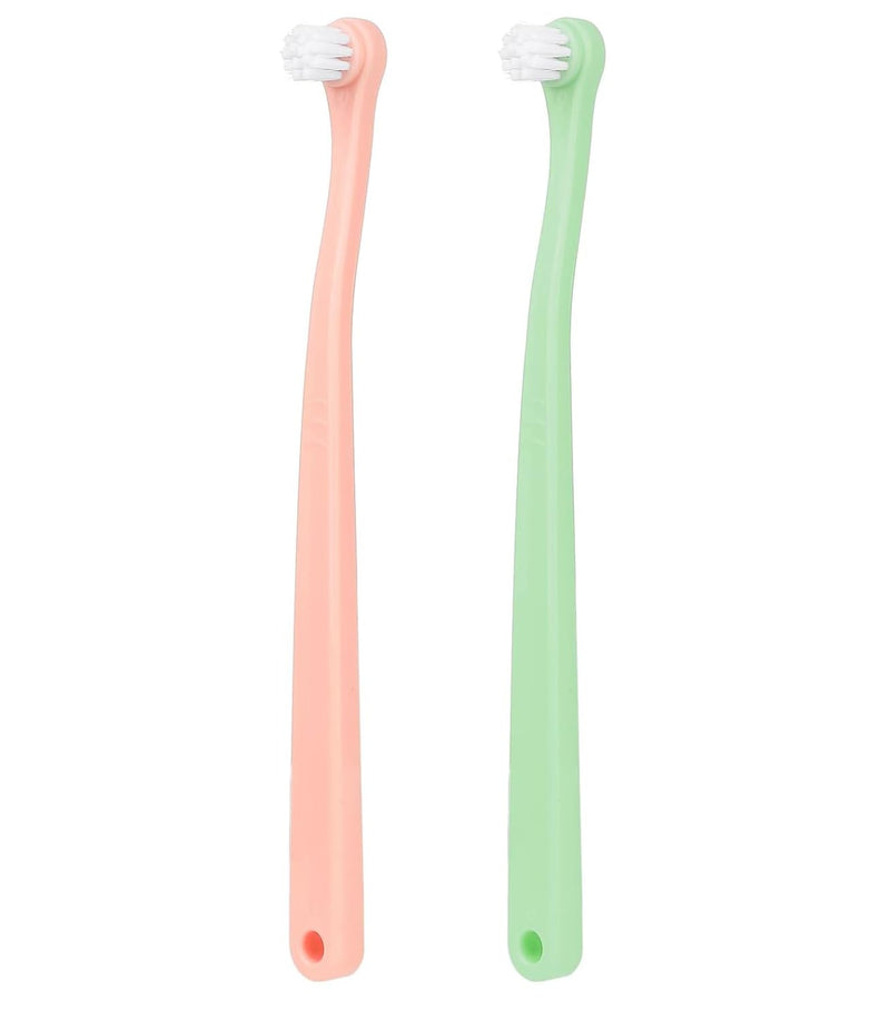 2 Pack Small Pet Soft Toothbrush, Mini Dog Cat Toothbrush with Soft Nylon Bristles, Portable Manual Dental Care Brush for Puppies, Kittens and Small Pets
