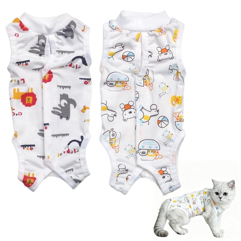 2 Pack Breathable Cat Recovery Suit,Cat Post-Surgery Bodysuit for Kittens After Surgery,Bodysuit for Spayed Female Kittens for Post-Surgery Abdominal Wounds Skin Disease Protection
