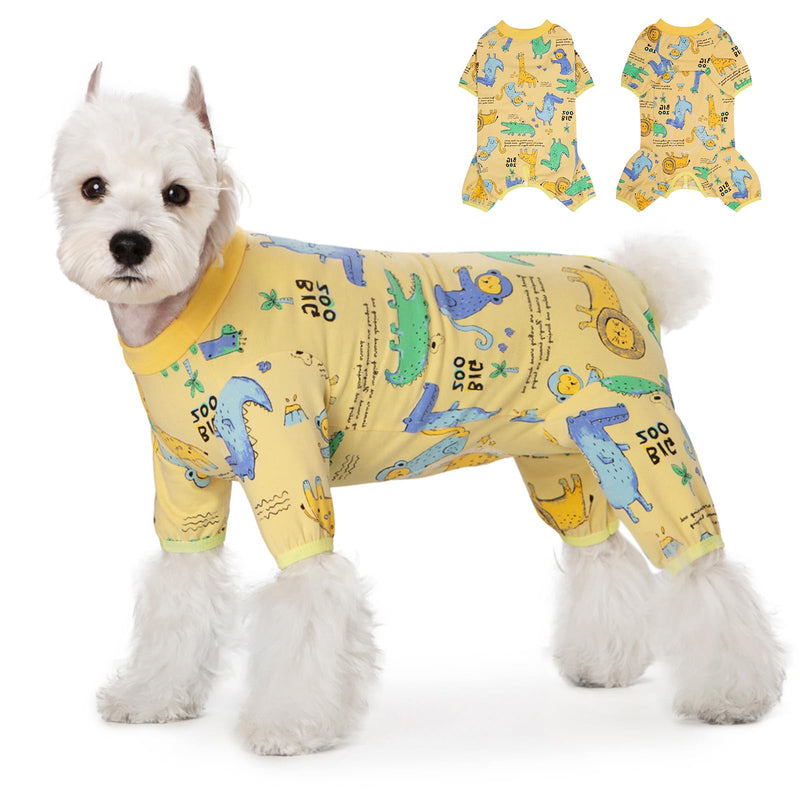 Dog Surgery Suit for Dogs After Surgery, Anti Licking Dog Spay Neuter Recovery Suit, Soft Cotton Onesie Cone Alternative for Small Dogs Male Female, Honey Yellow 2XL