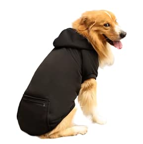 Dog Plaid Hoodie Large with Pocket Warm Weather Clothes Christmas Matching 3X-5X (Black, 5XL) Black - PawsPlanet Australia