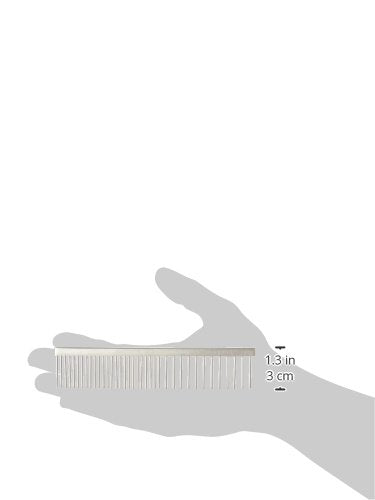 [Australia] - Tamsco Pet Comb, 6-Inch Stainless Steel Medium and Coarse Sides All Stainless Steel Hand Set 
