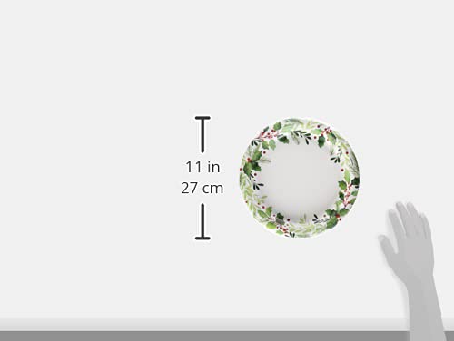 Holly Leaves Christmas Round Plates, 10" - 40 Pcs. - PawsPlanet Australia